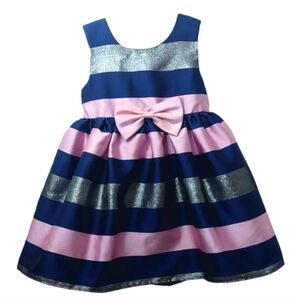 Purple Rose Size 2T Dress Little Girl's Sleeveless Dress Purple Navy Blue